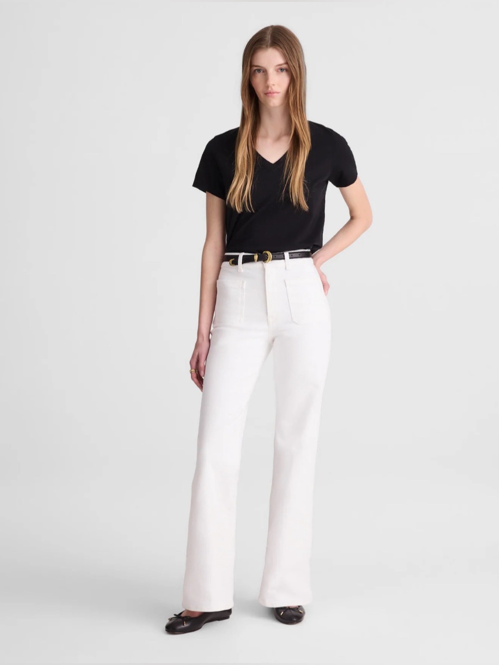 Madewell The Short Emmy Wide-Leg Jean Tile White Super Stretch Size 27 Short NWT